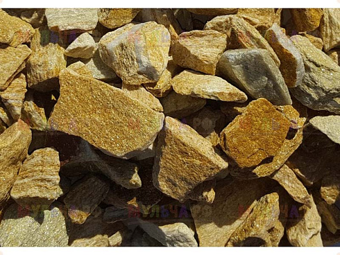 Kamenclub.ru: Щебень крошка желтый (ЗЛАТОЛИТ) фр. 20-40 мм.  купить в Улан-Уде златолит бежевый, золотистый, желтый декоративная каменная крошка 10800 руб/т   фото КАМЕНЬ КЛУБ
