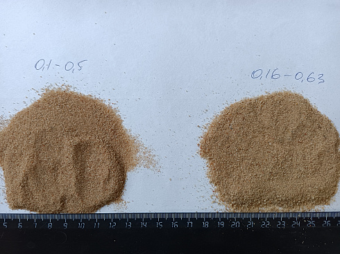 Кварцевый песок для площадок фр. 0,16-0,63 мм.  купить в Улан-Уде фото Камень Клуб