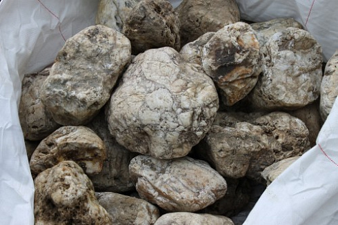 Kamenclub.ru: Кварцевый валунчик фр.100-300 мм.  купить в Улан-Уде кварц белый, бежевый молочный рыжий крупный природный камень галечник 7850 руб/т   фото КАМЕНЬ КЛУБ