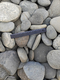 Kamenclub.ru: Галька речная плоская (ассорти) фр. 70-150 мм. купить в Улан-Уде галька галечник серый белый темно-серый синий светло-серый плоская природная галька  9000 руб/т   фото КАМЕНЬ КЛУБ