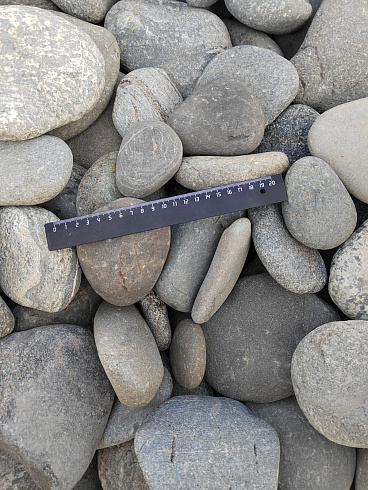 Kamenclub.ru: Галька речная плоская (серо-белая) фр. 70-120 мм. купить  в Улан-Уде галька галечник речной серый, белый окатанная плоская  природная галька 9000 руб/т   фото КАМЕНЬ КЛУБ