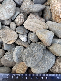 Kamenclub.ru: Галька речная окат (серая) фр.40-60 мм купить  в Улан-Уде галька речная серый бежевый рыжий коричневый округлый речной камень 5000 руб/т   фото КАМЕНЬ КЛУБ