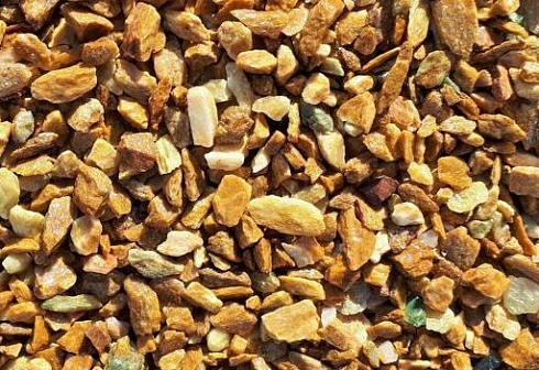 Kamenclub.ru: Щебень крошка желтый (ЗЛАТОЛИТ) фр. 10-20 мм.  купить в Улан-Уде златолит бежевый, золотистый, желтый каменная декоративная крошка щебня златолита 10800 руб/т   фото КАМЕНЬ КЛУБ